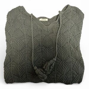 Maurices Textured Scallop Crochet Knit Pullover Top - Sage Green - Size XS